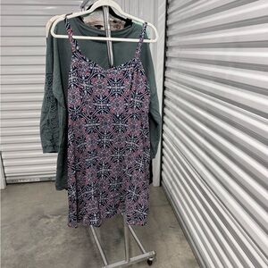 Torrid | Sleeveless Skater Dress in Blue and Red Mandala Print | size 2